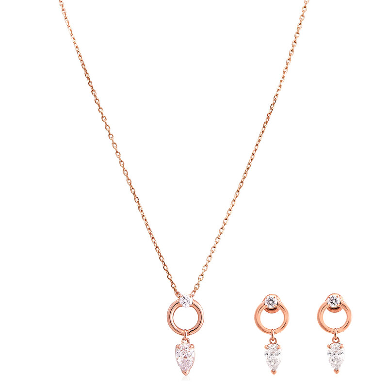 Swarovski Mesmera Pear Cut Necklace and Earrings Set 5733808