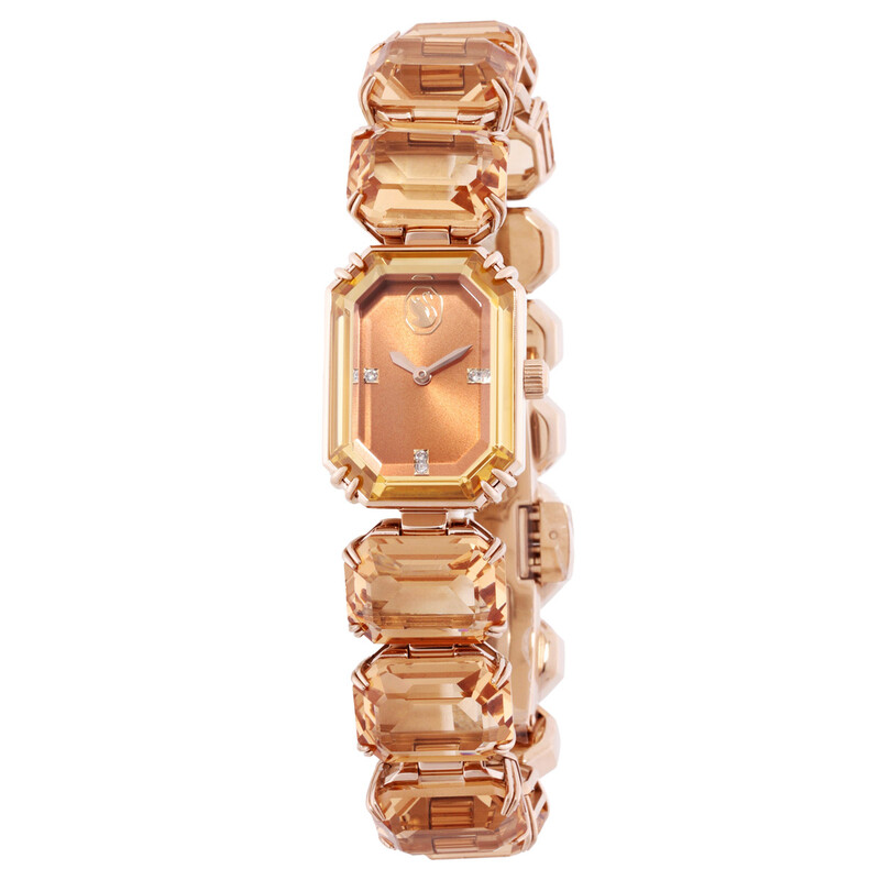 Swarovski Rose Gold Case with Champagne Strap Crystal Dial Women’s Watch Sparkling case, For Apple Watch® Series 4 & 5, 40 mm, Rose  main image 3