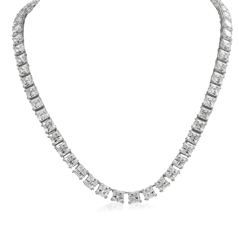 Swarovski Millenia Rhodium Plated Square Necklace 5599153 