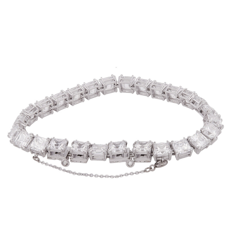 Swarovski Millenia Soft Bracelet Small Sqr Rhodium Shiny White 5599202 ...