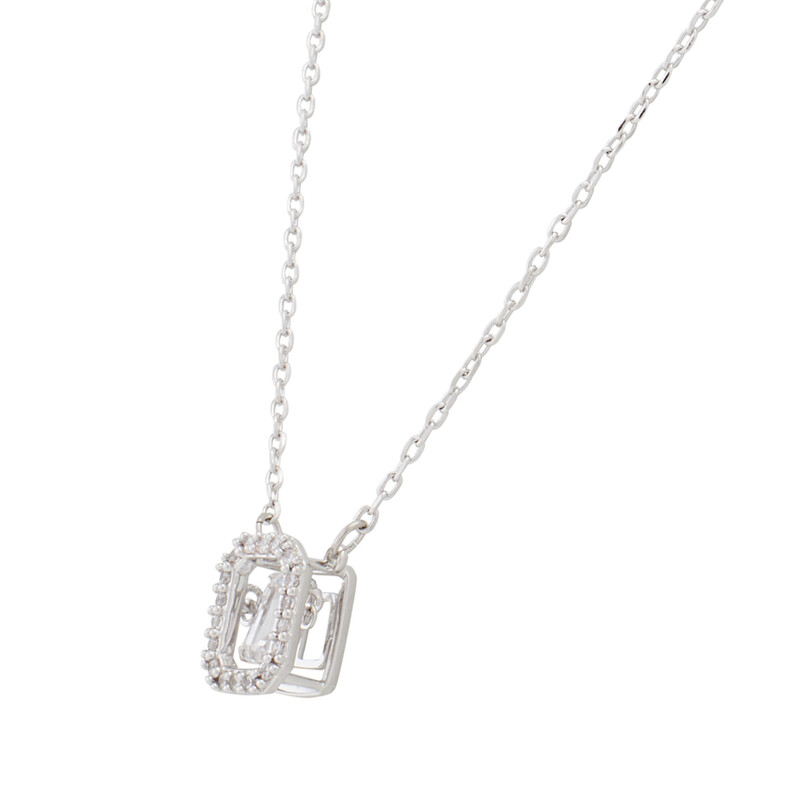 Swarovski Millenia Square Zirconia Necklace, White 5599177 Swarovski Millenia Square Zirconia Necklace, White 5599177