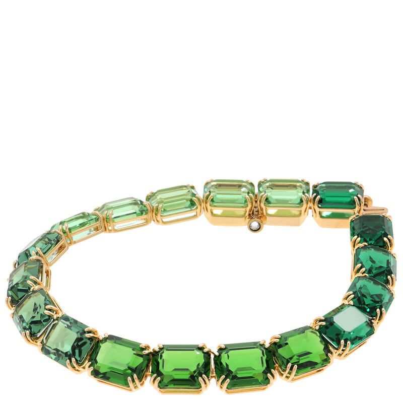 Swarovski Millenia Tennis Octagon Cut Green Bracelet, Size Medium
