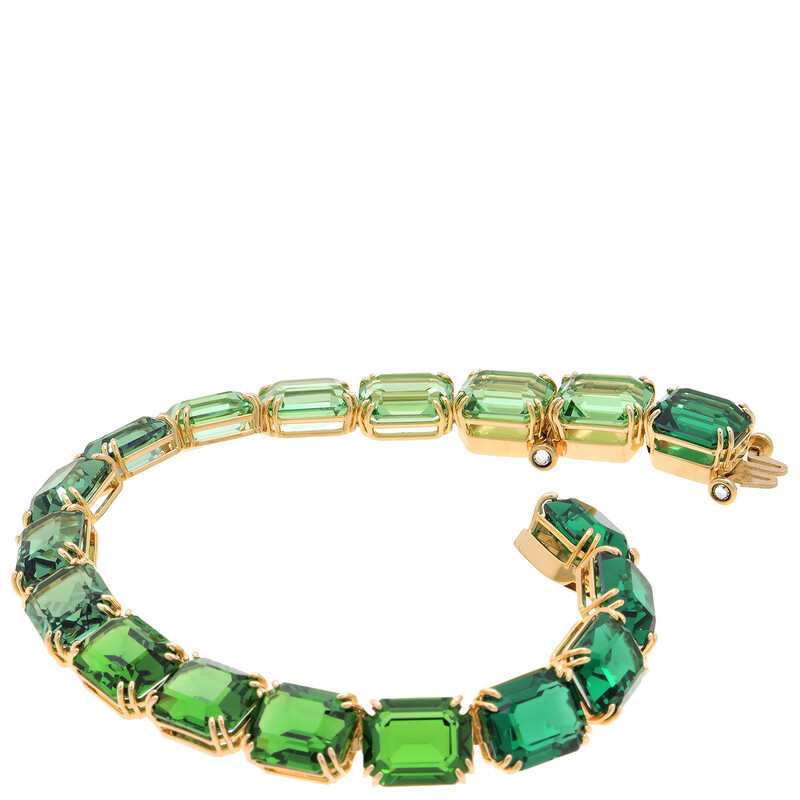 Swarovski Millenia Tennis Octagon Cut Green Bracelet, Size Medium