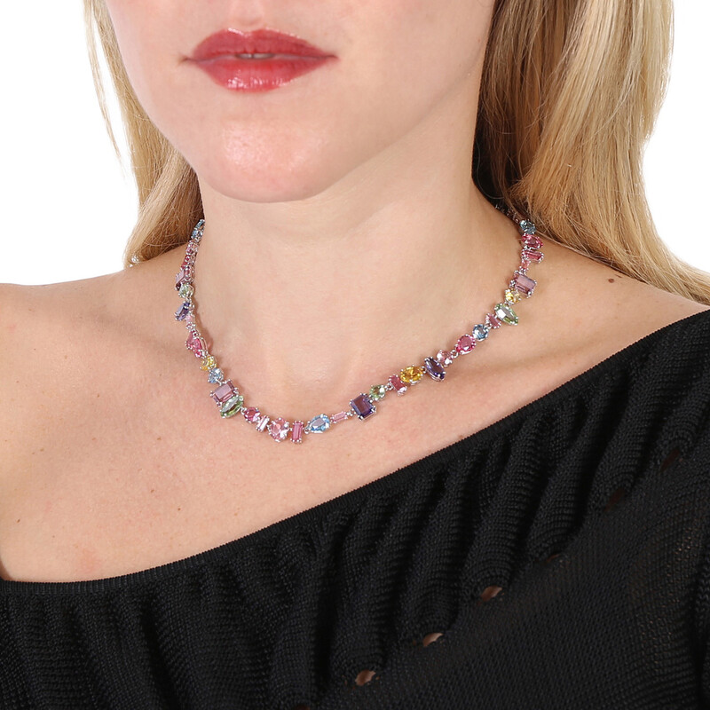 Swarovski Multicolored Rhodium Plated Gema Necklace 5613738