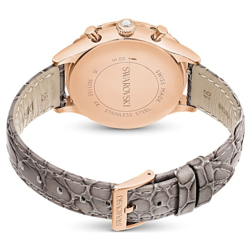 Swarovski Octea Chrono Quartz Crystal Grey Dial Watch 5671153