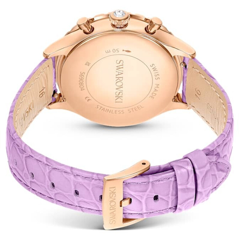 Swarovski スワロフスキー 腕時計 オクティア クロノグラフ クオーツ Swarovski Octea Chrono Quartz Crystal Purple Dial Watch 5690804