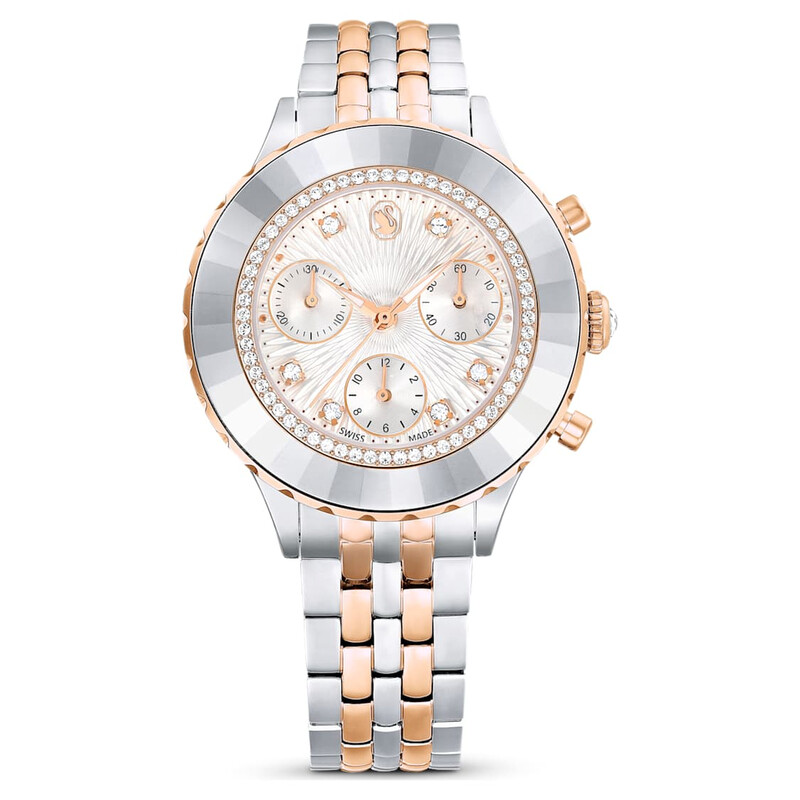 Swarovski Octea Chrono Quartz Crystal White Dial Watch 5672937