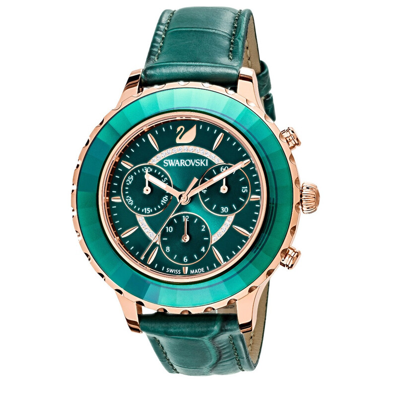 Swarovski Octea Lux Chrono Chronograph Quartz Green Dial Ladies Watch ...