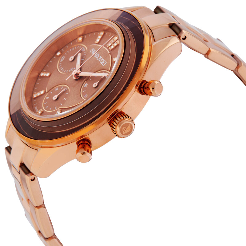 Swarovski Octea Lux Sport Chronograph Quartz Crystal Brown Dial