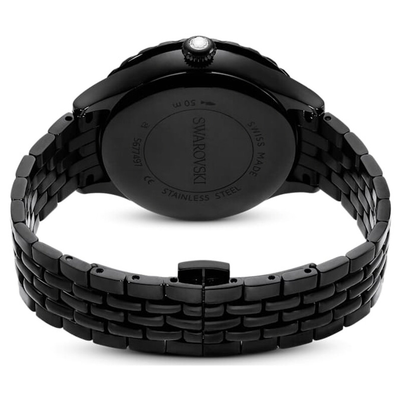 Swarovski クォーツ腕時計 ブラック ブラックウォッチ、ブラックダイヤルウォッチ メンズ＆レディース向け