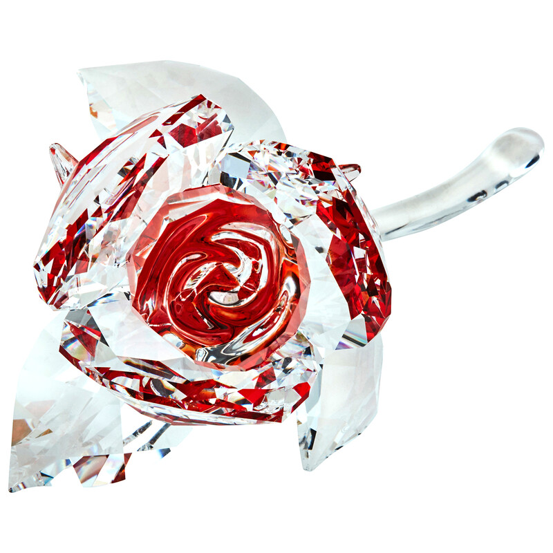 Swarovski Red Blossoming Rose Decoration Figurine 5428561