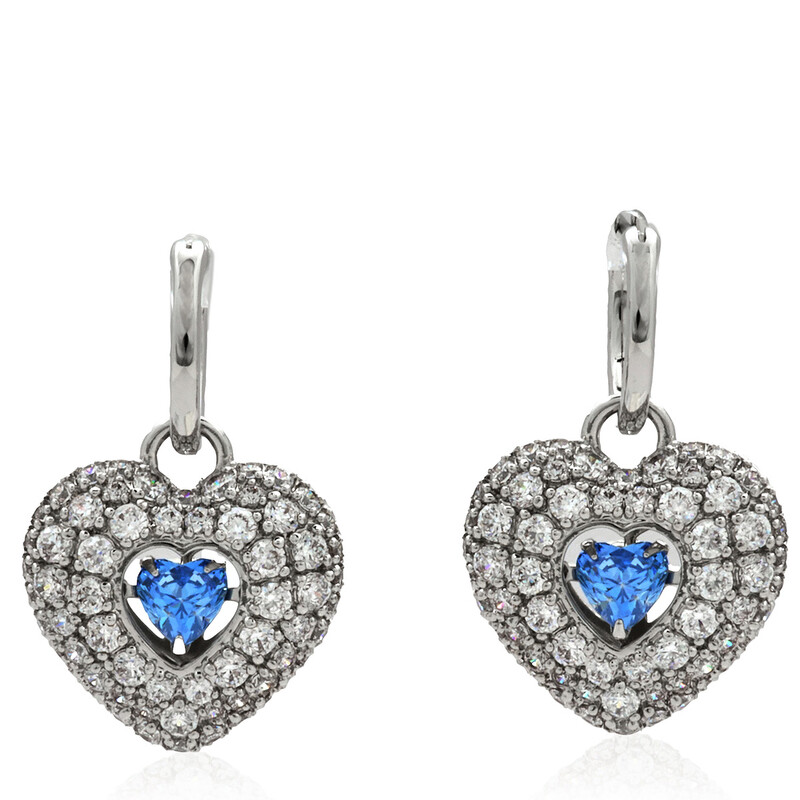 Swarovski Rhodium Plated Idyllia Heart Drop Earrings 5680392