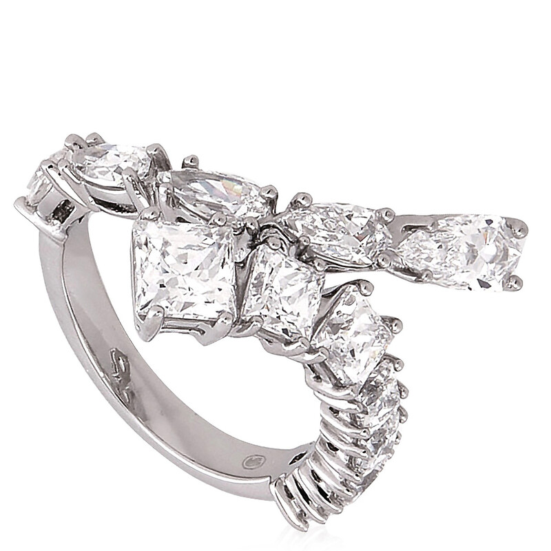 Swarovski Rhodium Plated Matrix Ring, Size 52 (US 5.75) 5705761