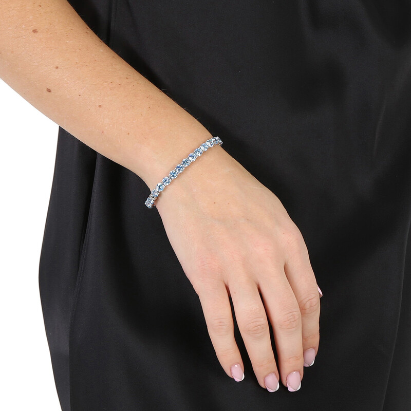 Swarovski Rhodium Plated Matrix Tennis Bracelet, Size L 5648929