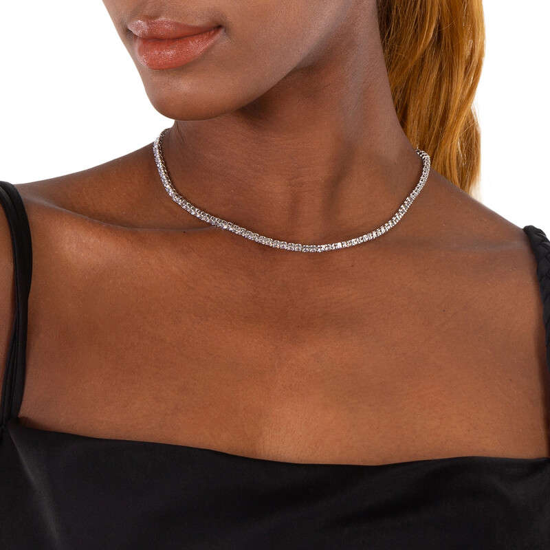 Swarovski Rhodium Plated Matrix Tennis Set 5647730 191453210891