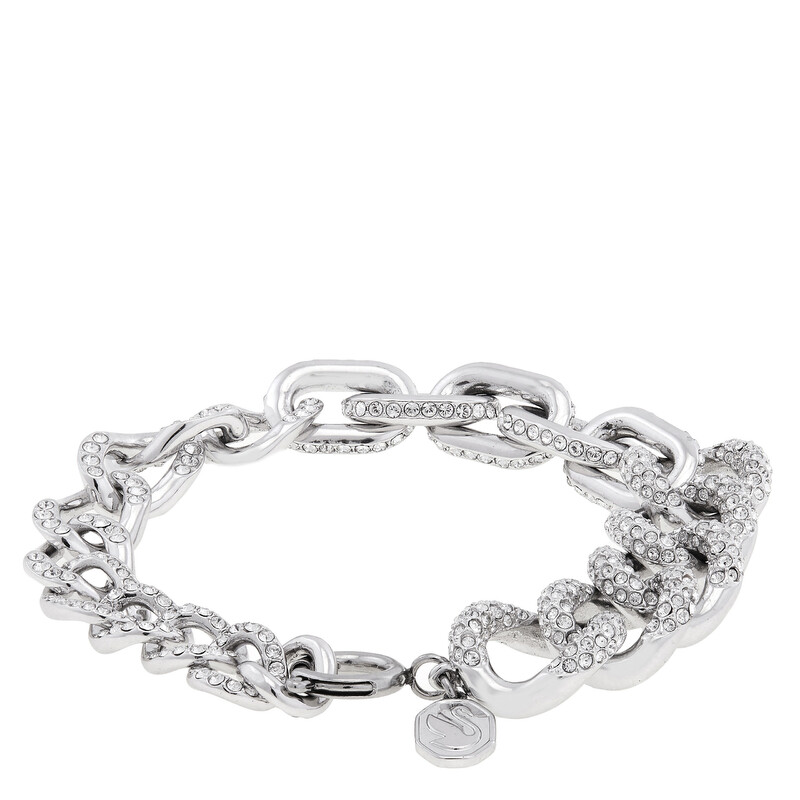 Swarovski Rhodium Plated Pave Dextera Bracelet, Size Medium