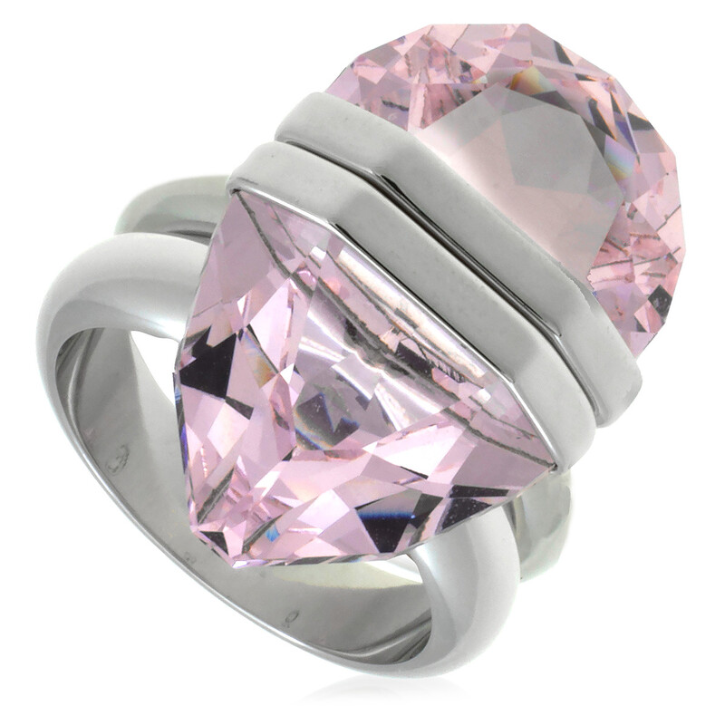 Swarovski Rhodium Plated Pear Cut Lucent Ring, Size 50 (US 4.75
