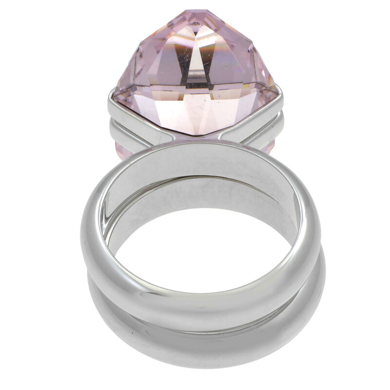 Swarovski Rhodium Plated Pear Cut Lucent Ring, Size 50 (US 4.75