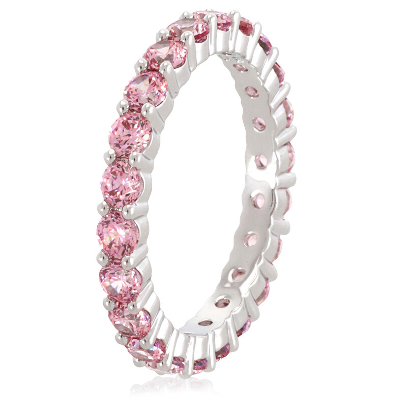 Swarovski Matrix Vittore リング ピンク 50 Swarovski Rhodium Plated Pink Round Cut Matrix Ring, Size 62 (US