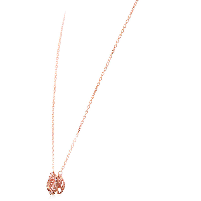 Swarovski Rose Gold Plated Sparkling Dance Clover Necklace 5604192