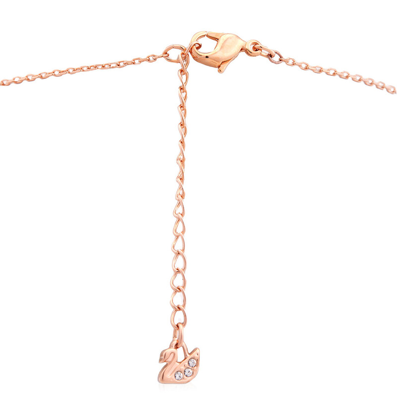 Swarovski Rose Gold Plated Sparkling Dance Clover Necklace 5604192