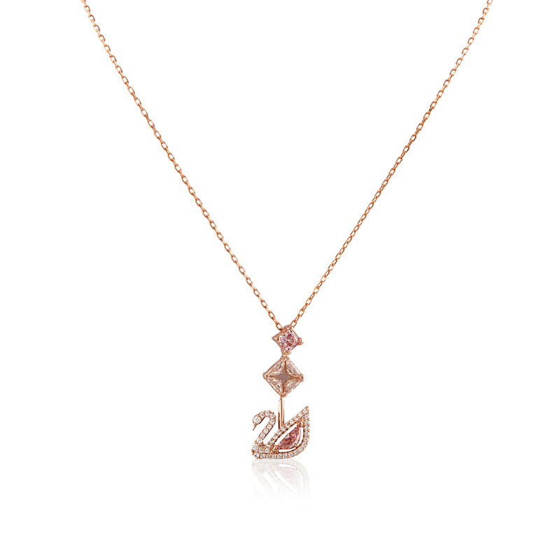 Swarovski Rose Gold-plated Design Dazzling Swan Necklace 5517626