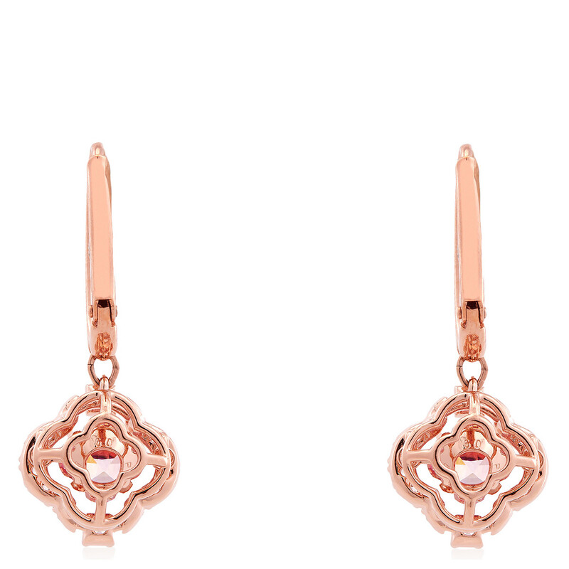 Swarovski Rose Gold-Plated Sparkling Dance Clover Drop Earrings