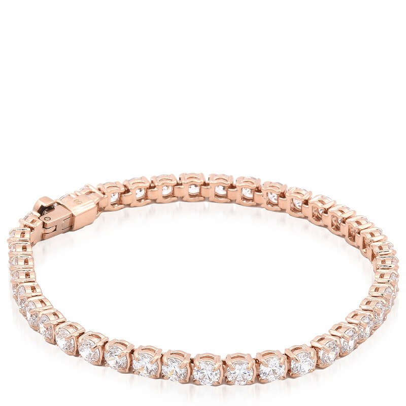 Swarovski Rose Gold-Tone Matrix Tennis Bracelet, Size L 5657661