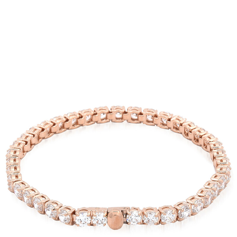 Swarovski Rose Gold-Tone Matrix Tennis Bracelet, Size L 5657661 ...