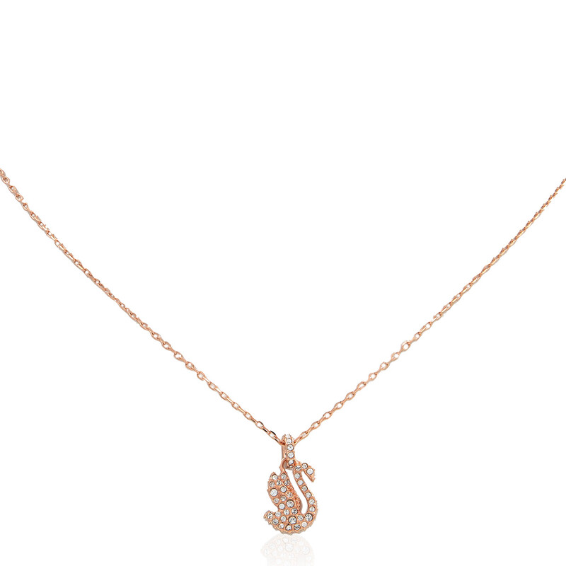Swarovski Rose Gold-Tone Plated Iconic Swan Pendant Necklace