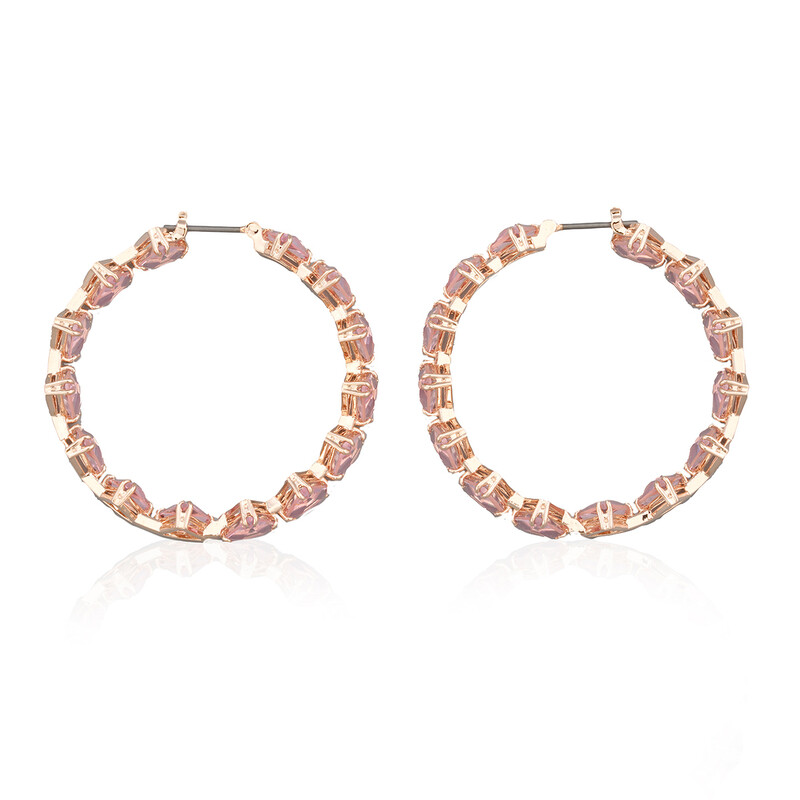 Swarovski Rose Gold-Tone Plated Ortyx Hoop Earrings 5614931 ...