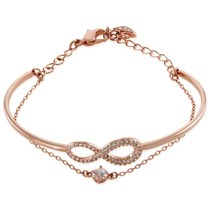Swarovski Rose-gold Tone Plated Infinity Bangle 5518871