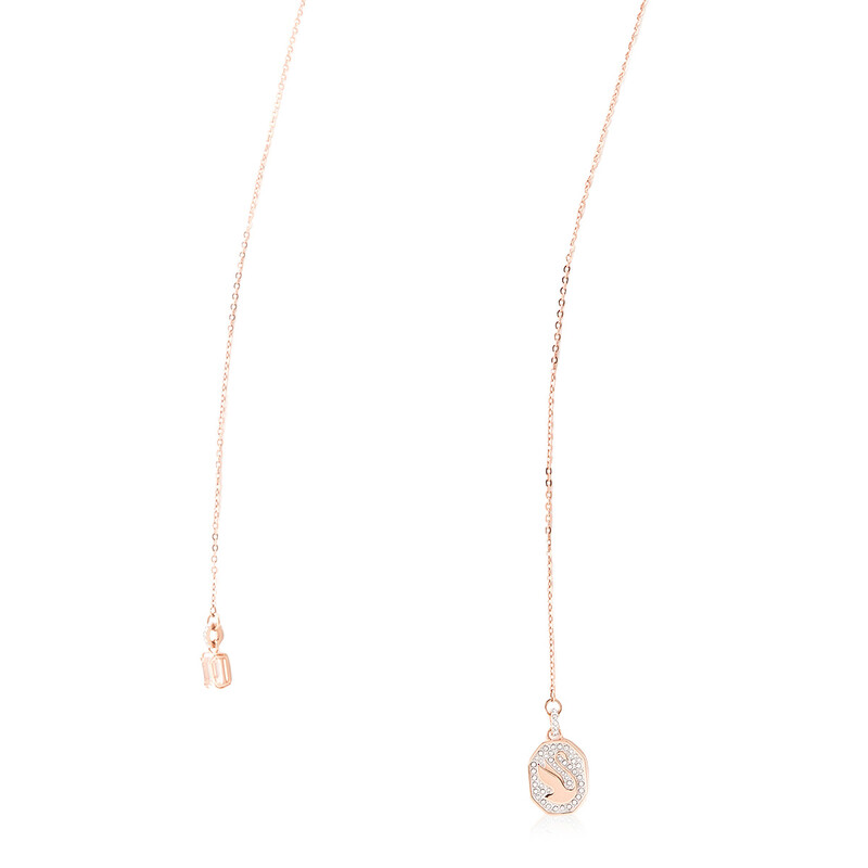 Swarovski Signum Rose Gold-Tone Plated Swam Y Necklace 5628565 ...