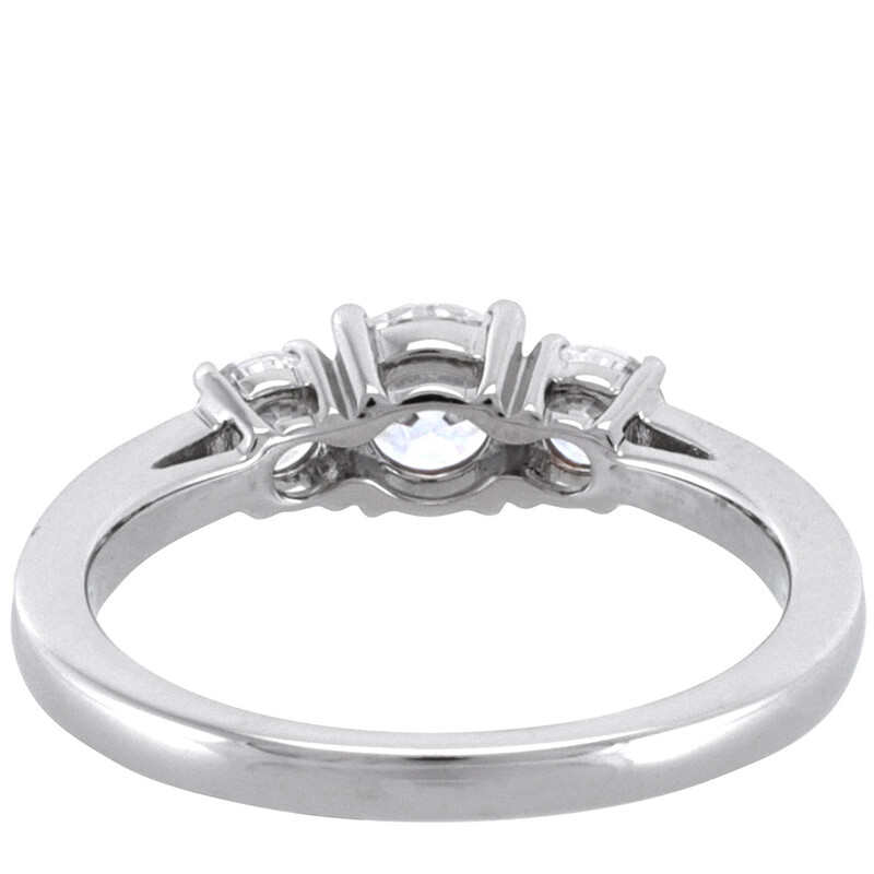 Swarovski Silver,Tone Round Cut Attract Trilogy Ring, Size 50 (US