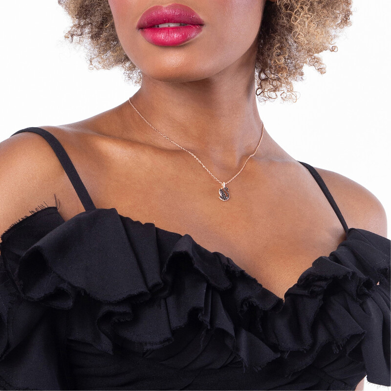 Swarovski Small Black Swan Pendant Necklace 5678046 9009656780466