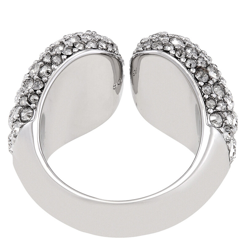Swarovski Sublima Cocktail Ring Rhodium Shiny Crystal, Size 55 (US