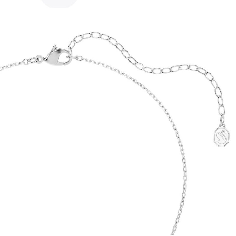 Swarovski Swan Pendant, Mixed Cuts, Swan, White, Rhodium Plated