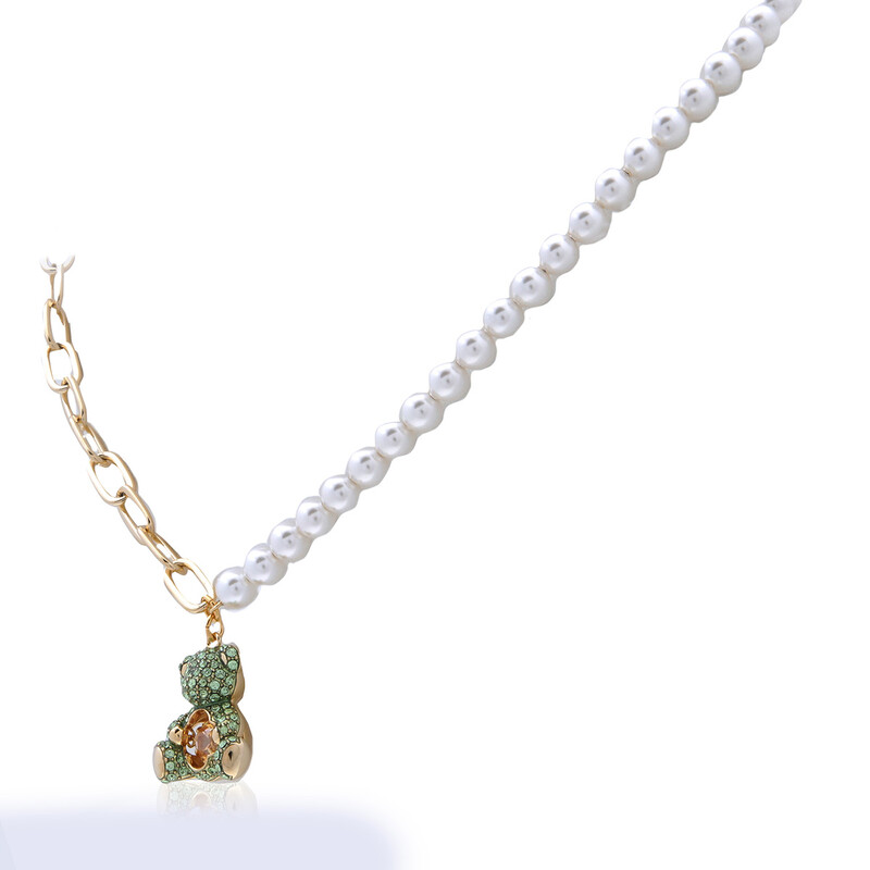 Swarovski Teddy Crystal Pearl Pendant Necklace 5669162