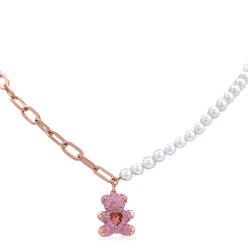 Swarovski Teddy Crystal Pearl Pendant Necklace 5669166