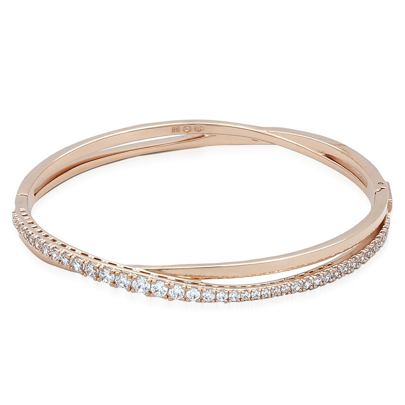 スワロフスキー SWAROVSKI Twist ブレスレット 5620552 Swarovski Twist Bracelet White Rose Gold Tone Plated 5620552