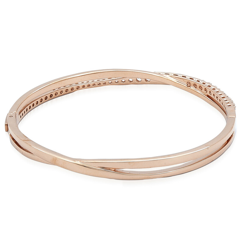 Swarovski Twist Bracelet White Rose Gold Tone Plated 5620552 