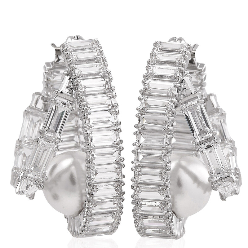 Swarovski x Ariana Grande Baguette Cut Hoop Earrings 5720868 ...