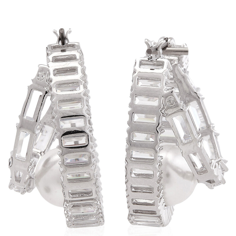 Swarovski x Ariana Grande Baguette Cut Hoop Earrings 5720868 ...