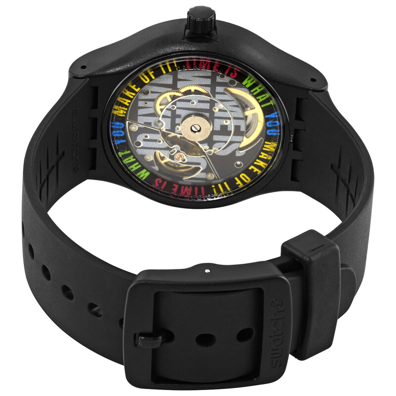 Swatch Automatic Black Dial Black Silicone Watch SO30B400 7610522832169 ...