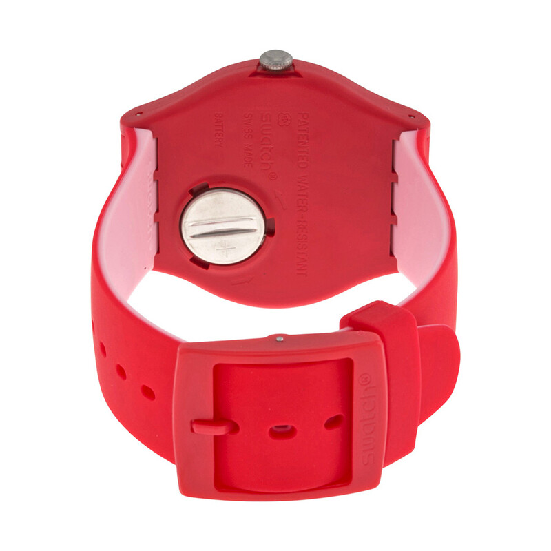 Swatch Backup Red Red Dial Red Silicone Rubber Men