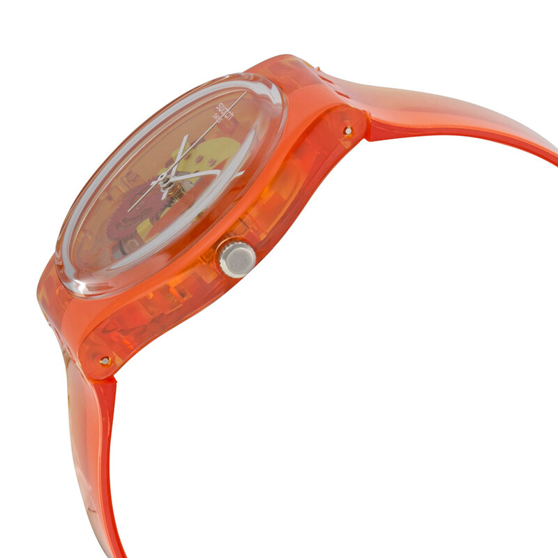 Swatch Bloody Orange Skeleton Dial Orange Plastic Unisex Watch