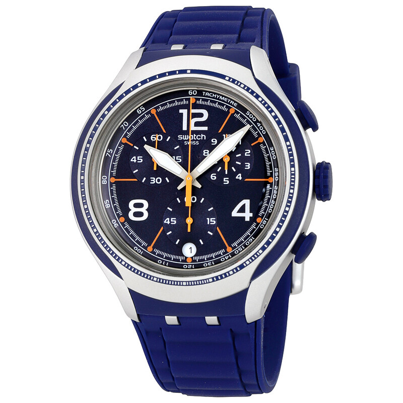Swatch Blue Face Chronograph Dark Blue Dial Men's Watch YYS4015