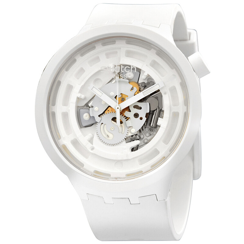 Swatch C-White Quartz Skeleton Dial Men display picture 2