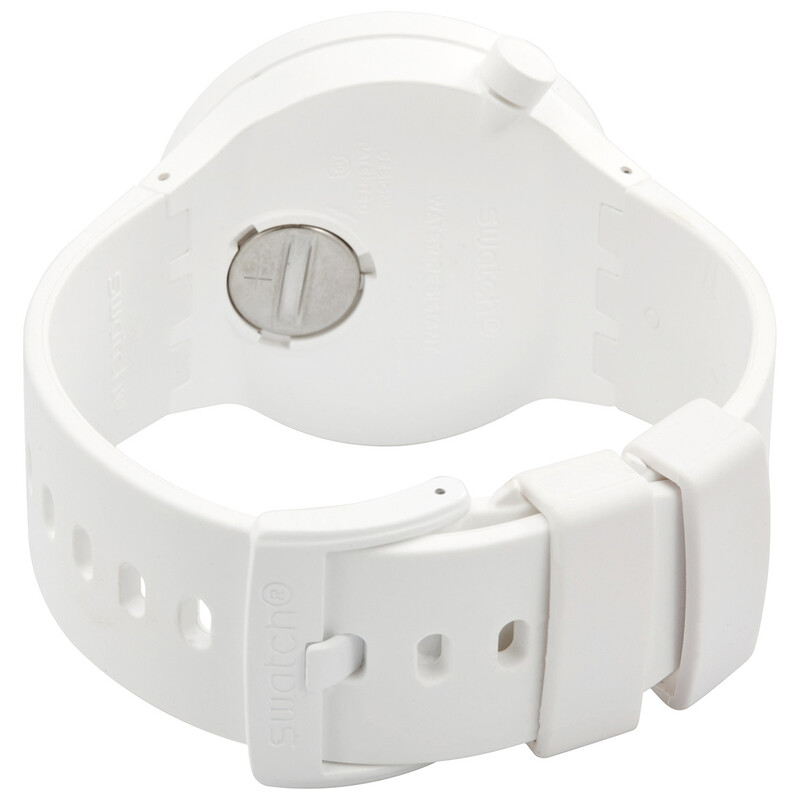 スウォッチ C-WHITE Swatch C-White Quartz Skeleton Dial Men's Watch SB03W100
