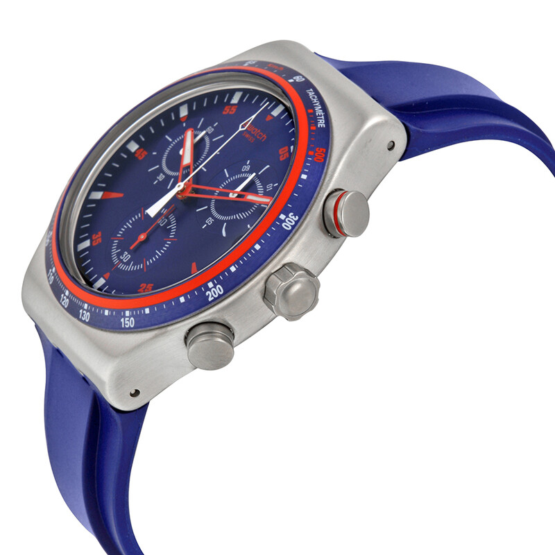 Swatch Hookup Chronograph Blue Dial Blue Silicone Men